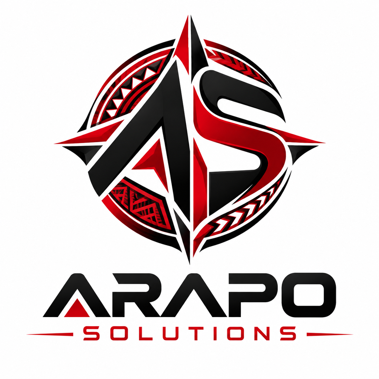 Arapo Solutions Polynesian-inspired red and black logo